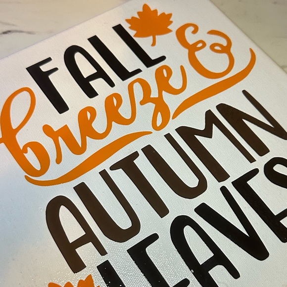 Fall Breeze & Autumn Leaves | 10x10 Canvas | Autumn Decor - Picture 3 of 4